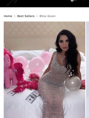 Alglist sequin full length gown